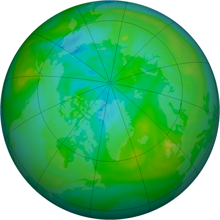 Arctic ozone map for 03 August 2014